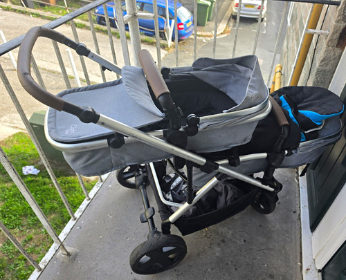 Cúpla duo pushchair grey - cúpla, grey/blue